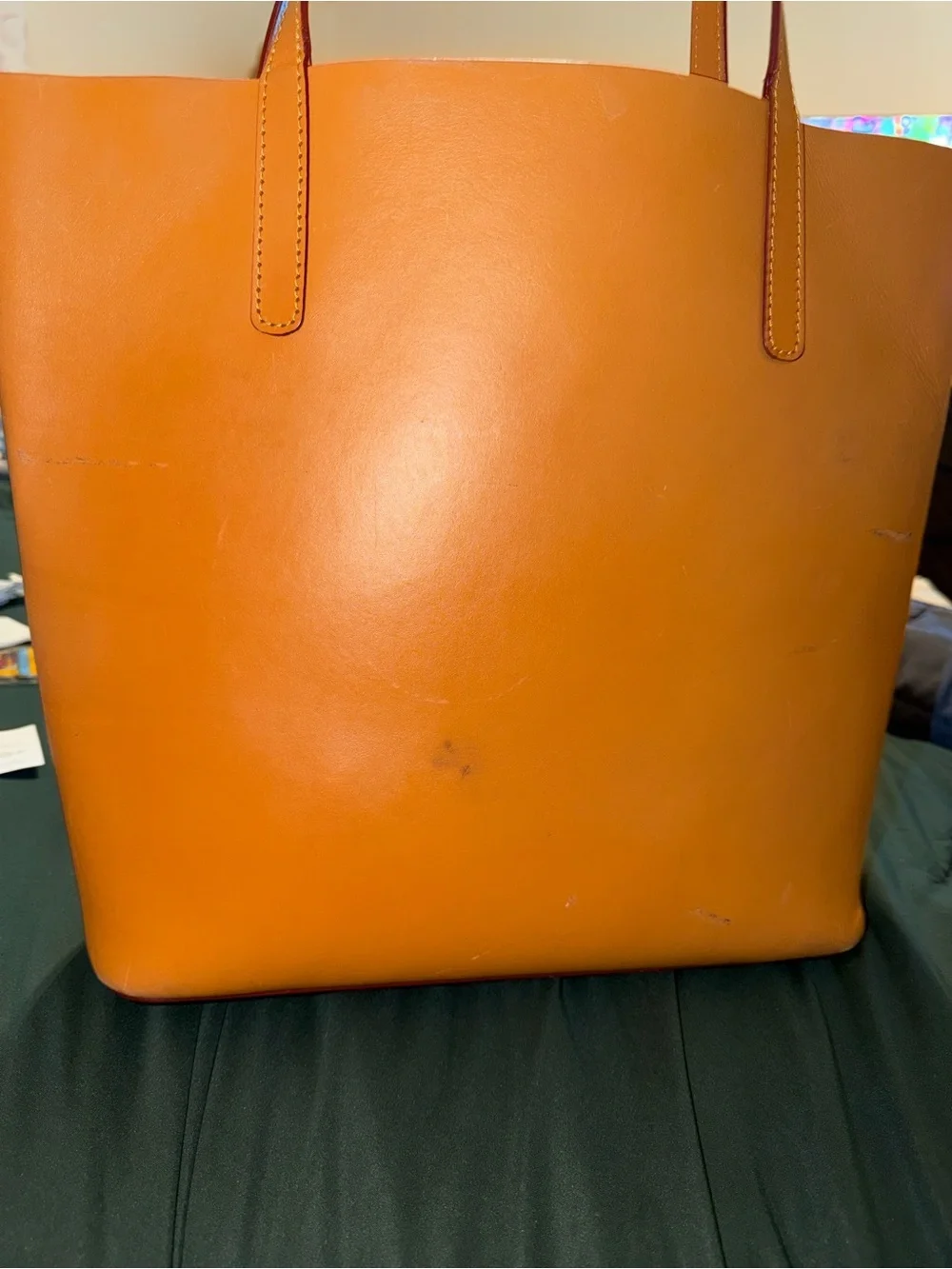 Dooney & Bourke Bright Orange Smooth Leather Tote
